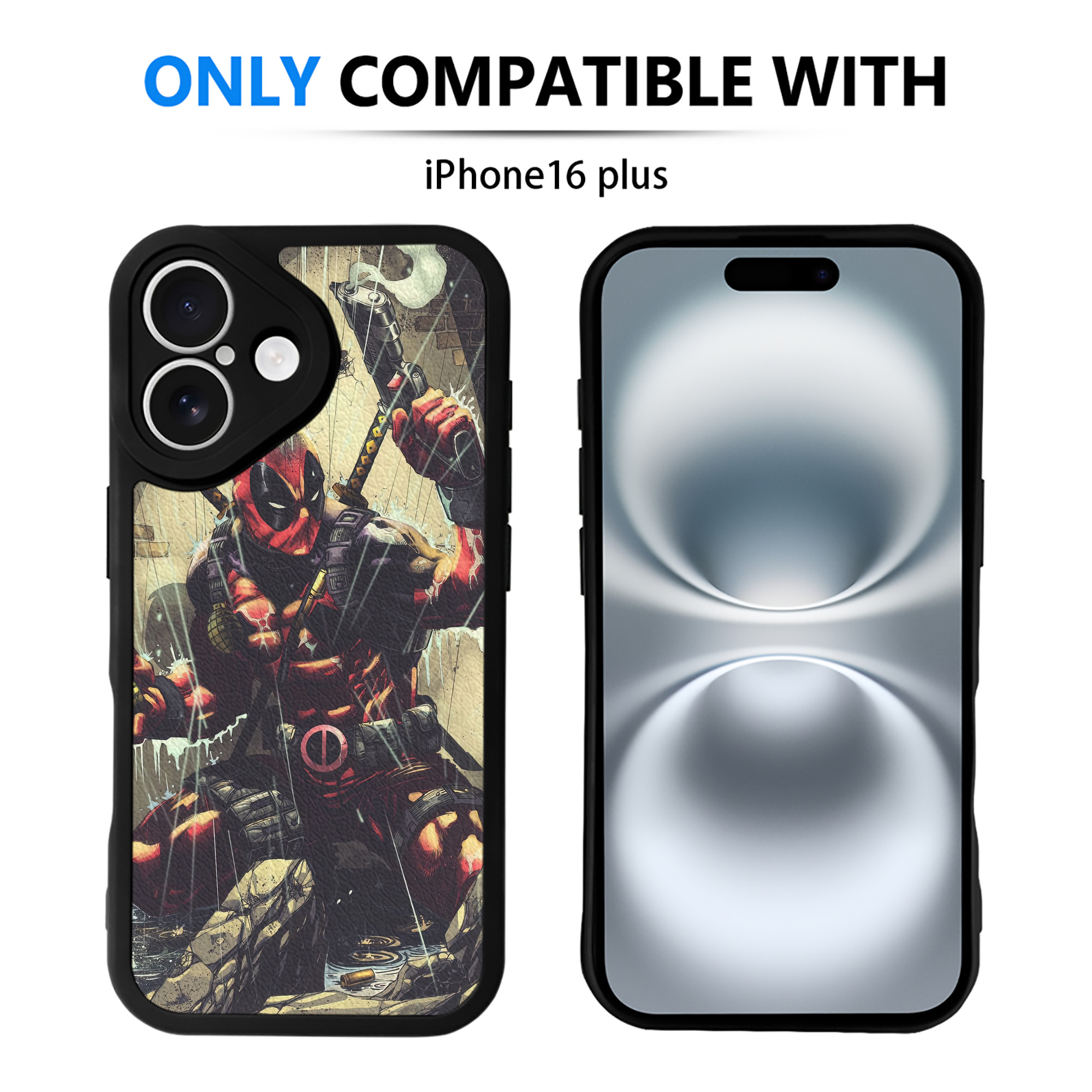 （画像用） Deadpool デッドプール 【iPhone 16シリーズ対応】シリコンスマホケース（レザー調） 材質：シリコン